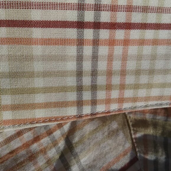Sean John Men's Plaid Orange Yellow Gray Brown Button Down - XXL - Picture 7 of 11